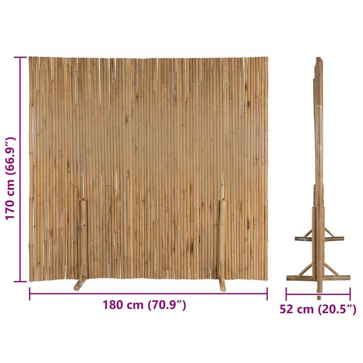 VIDAXL Cloture Bambou 180x170 cm
