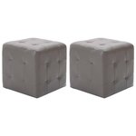 VIDAXL 2 pcs Poufs Gris 30 x 30 x 30 cm Similicuir