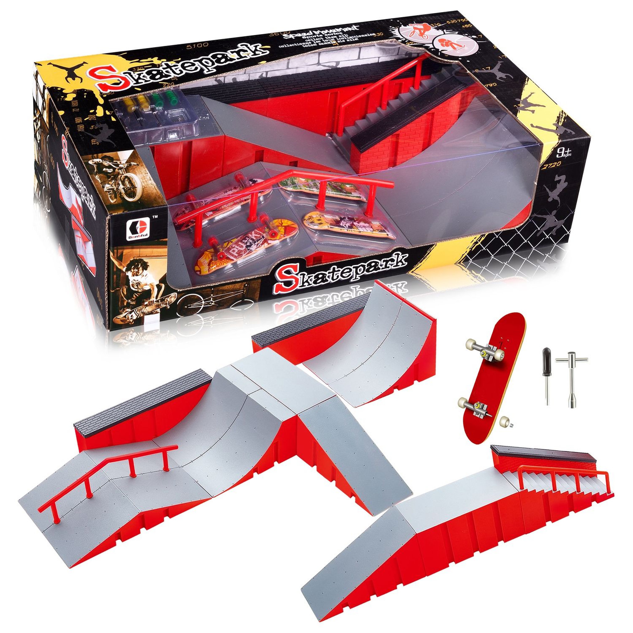 Voir la diapositive 2 : SIMBA Coffret Cadeau Rampe avec Skateboard