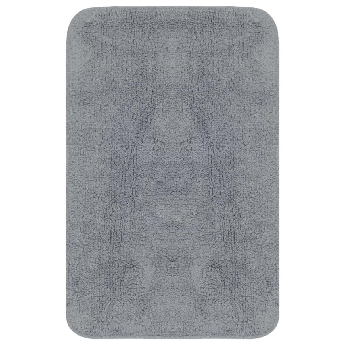 VIDAXL Tapis de salle de bain 2 pcs Tissu Gris