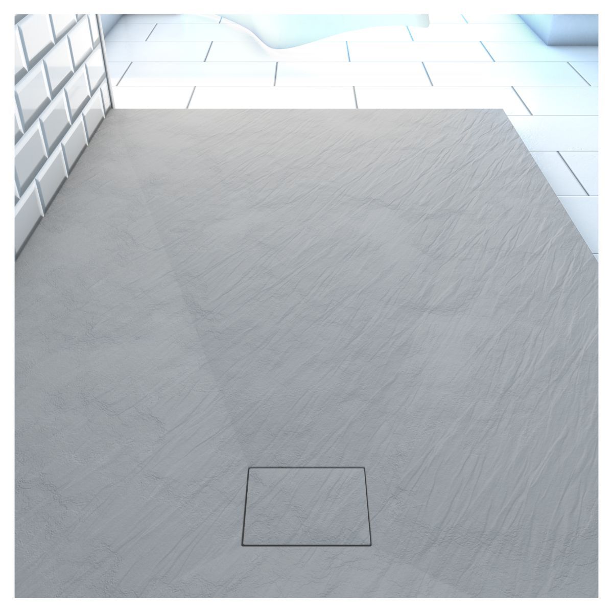 Aurlane Receveur pour douche à l'italienne extra plat aspect ardoise gris 80x120 cm - STONE 2