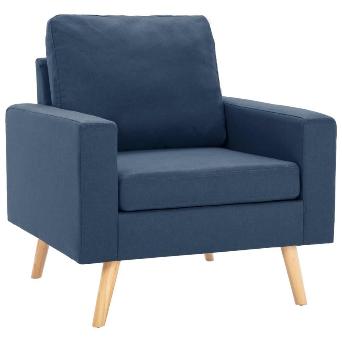 VIDAXL Fauteuil bleu tissu