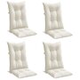 Voir la diapositive 3 : VIDAXL Coussins de chaise a dossier haut lot de 4 creme melange tissu