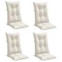 Voir la diapositive 3 : VIDAXL Coussins de chaise a dossier haut lot de 4 creme melange tissu