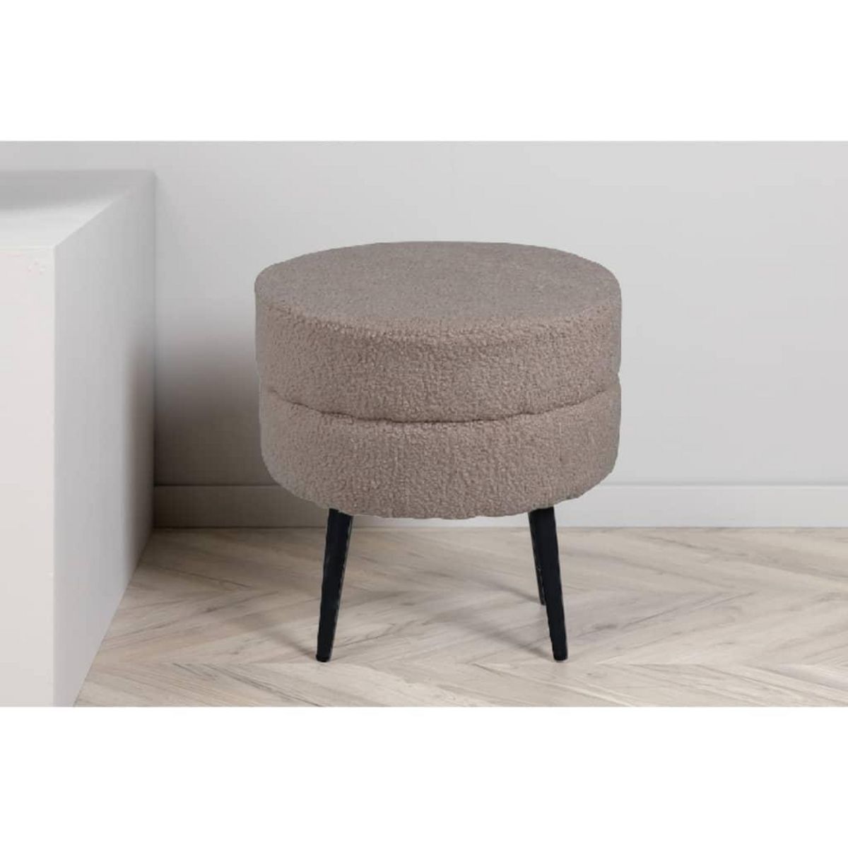 Venture Home Venture Home Pouf Pot 40x40x40 cm Teddy Beige et noir