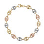Voir la diapositive 1 : L'ATELIER D'AZUR Bracelet 3 Ors - Or Tricolore - Grain de Café Jaune, Blanc et Rose - Femme