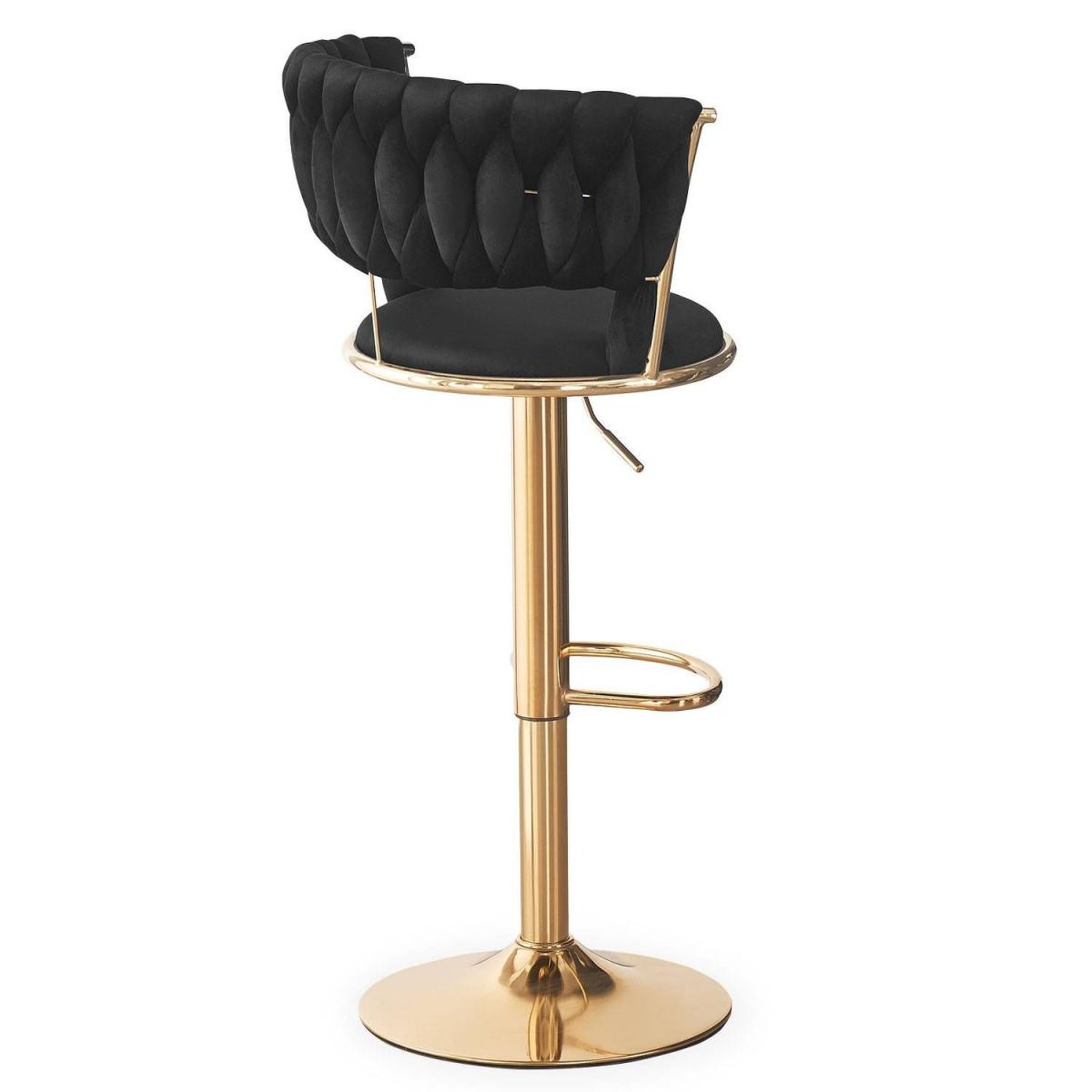 Voir la diapositive 6 : Paris Prix Lot de 2 chaises de bar en velours  odyssée  87-109cm noir & or