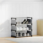 Voir la diapositive 3 : VIDAXL Etagere a chaussures 4 niveaux gris 54x28x55 cm tissu non-tisse