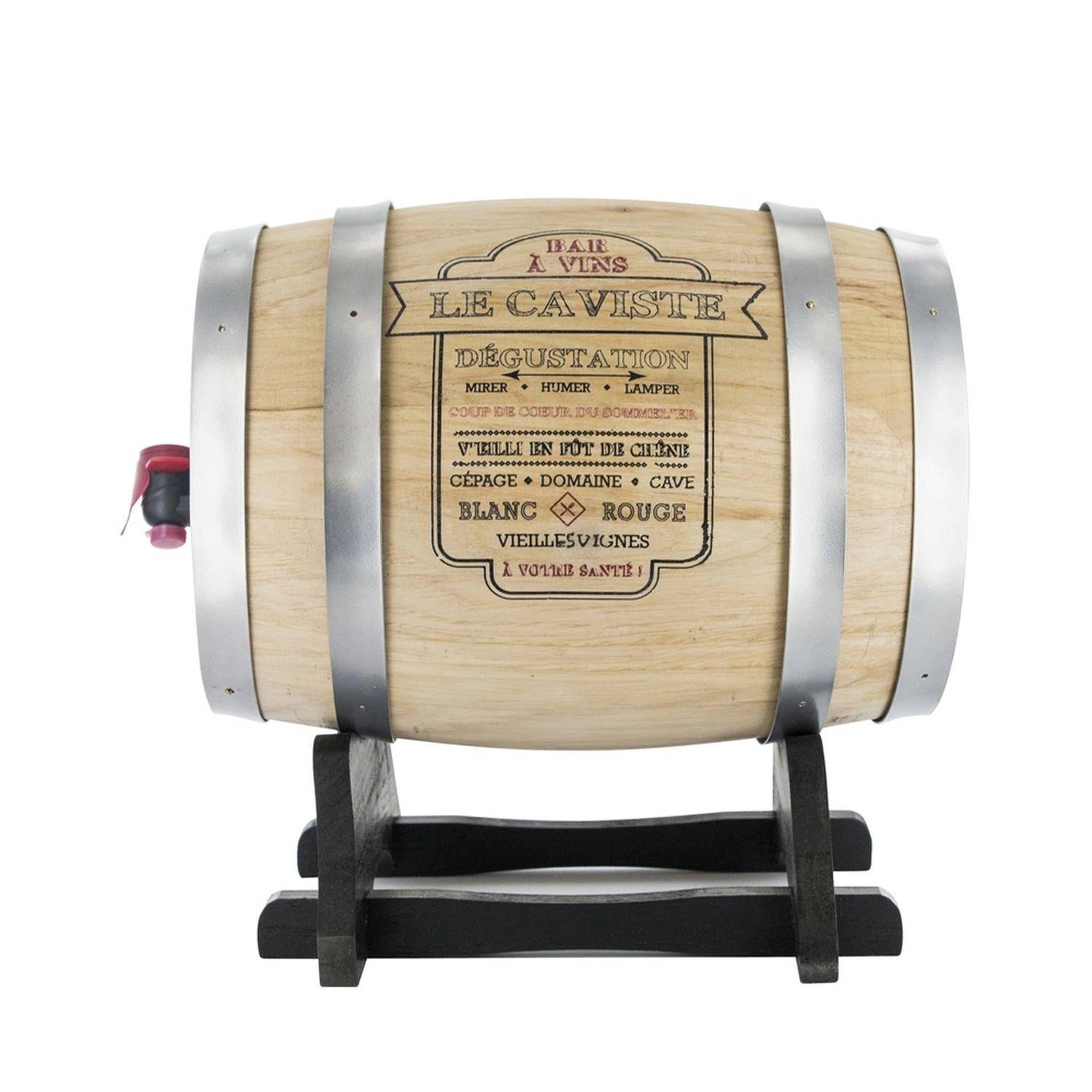 The Home Deco Factory Tonneau distributeur à vin bistrot - 3 l - gris