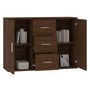 Voir la diapositive 4 : VIDAXL Buffet Chene marron 91x29,5x65 cm Bois d'ingenierie
