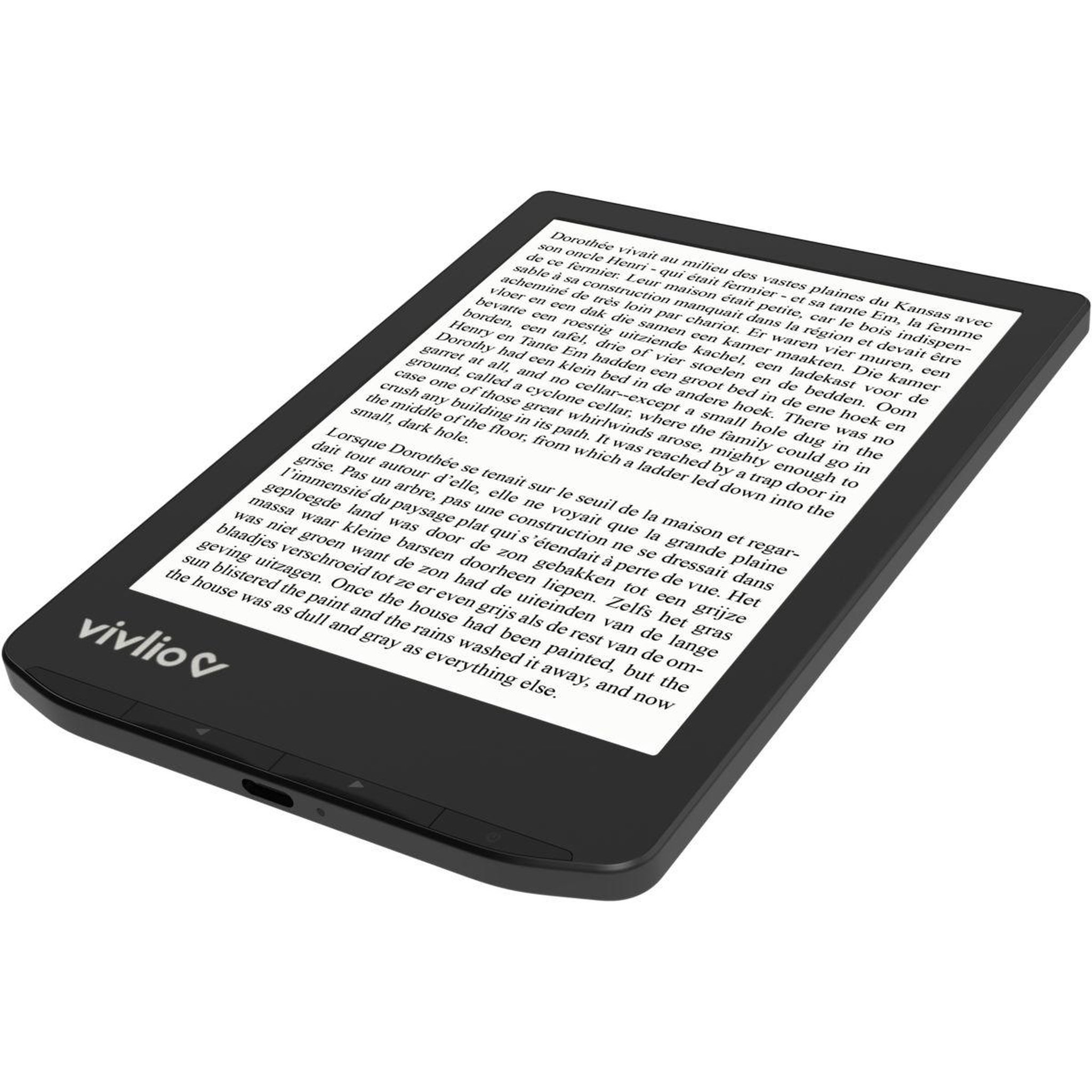 Voir la diapositive 3 : VIVLIO Liseuse ebook light noire