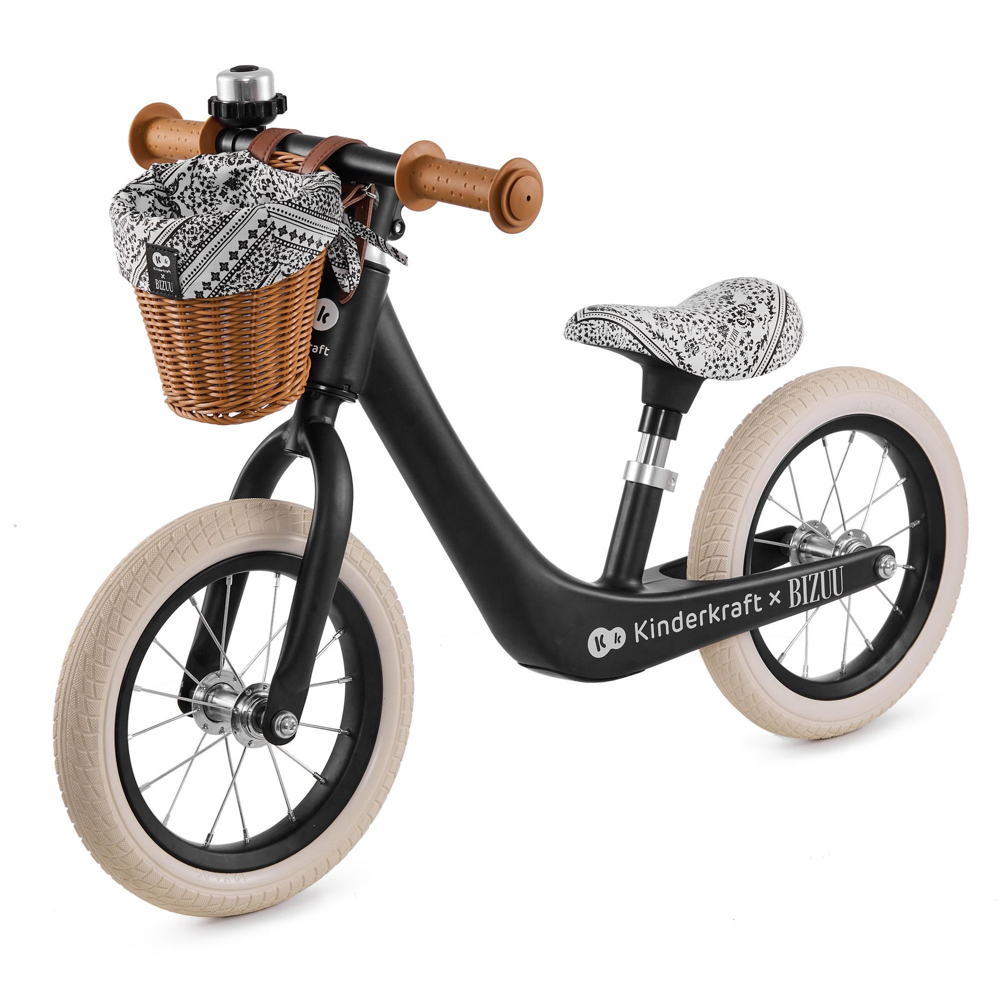 Voir la diapositive 1 : KINDERKRAFT Draisienne rétro - vélo d'équilibre avec panier et clochette