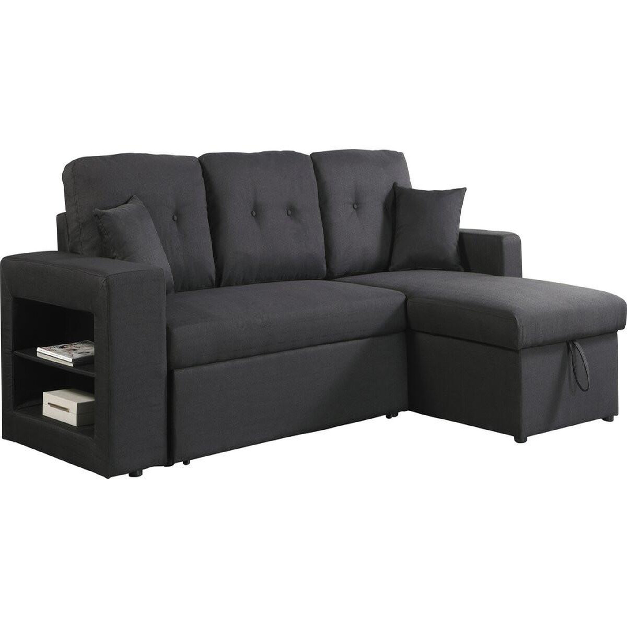 Habitat et Jardin Canapé d'angle convertible/réversible  axel  - 3 places - noir