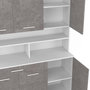 Voir la diapositive 6 : ID MARKET Buffet de cuisine 120 CM CINA 6 portes + tiroir blanc et effet béton