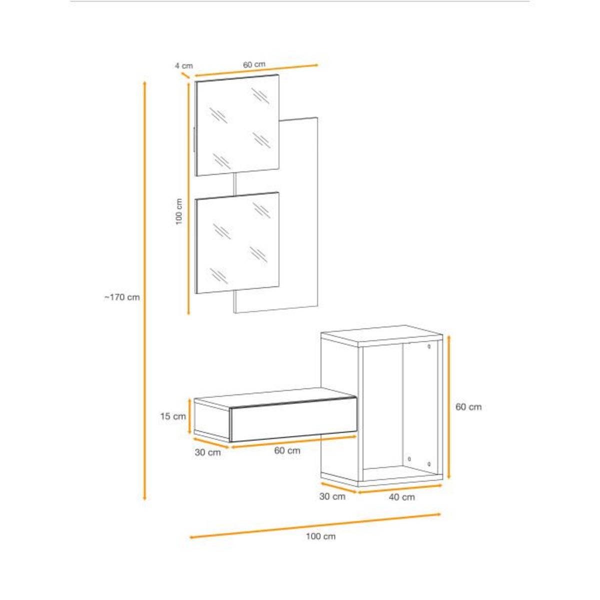 Paris Prix Ensemble Dressing Design  Easy I  170cm Naturel
