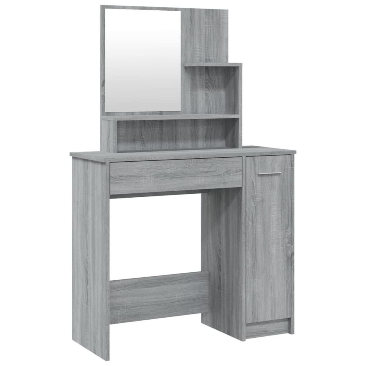 VIDAXL Coiffeuse avec miroir Sonoma gris 86,5x35x136 cm