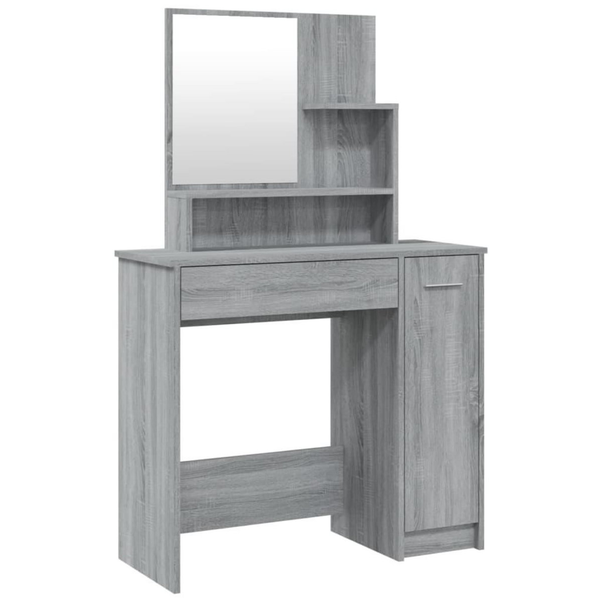 VIDAXL Coiffeuse avec miroir Sonoma gris 86,5x35x136 cm