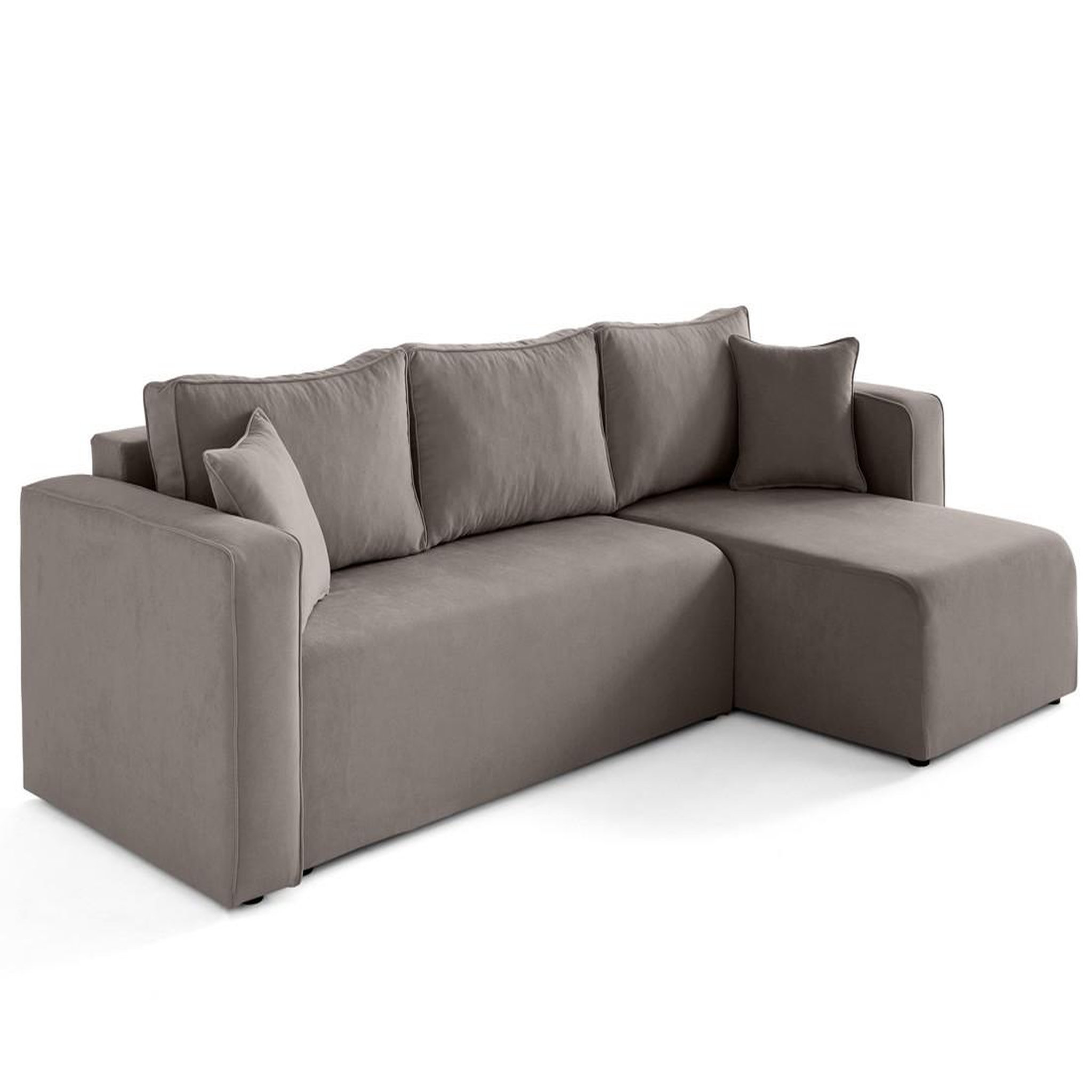 Voir la diapositive 3 : BEST MOBILIER Topaze - canapé d'angle déhoussable réversible 4 places en tissu
