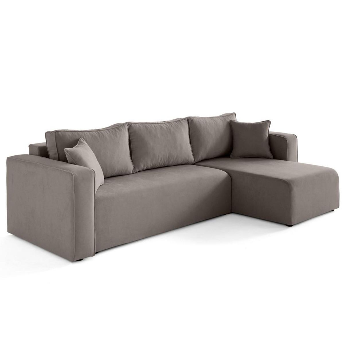 BEST MOBILIER Topaze - canapé d'angle déhoussable réversible 4 places en tissu