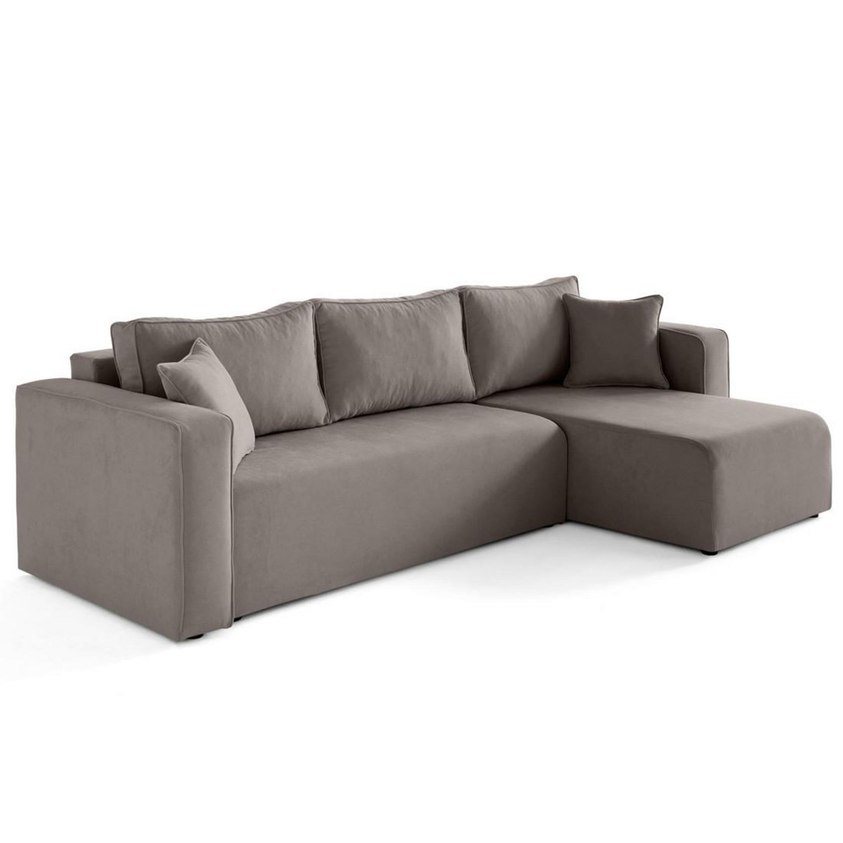 BEST MOBILIER Topaze - canapé d'angle déhoussable réversible 4 places en tissu