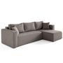 Voir la diapositive 3 : BEST MOBILIER Topaze - canapé d'angle déhoussable réversible 4 places en tissu