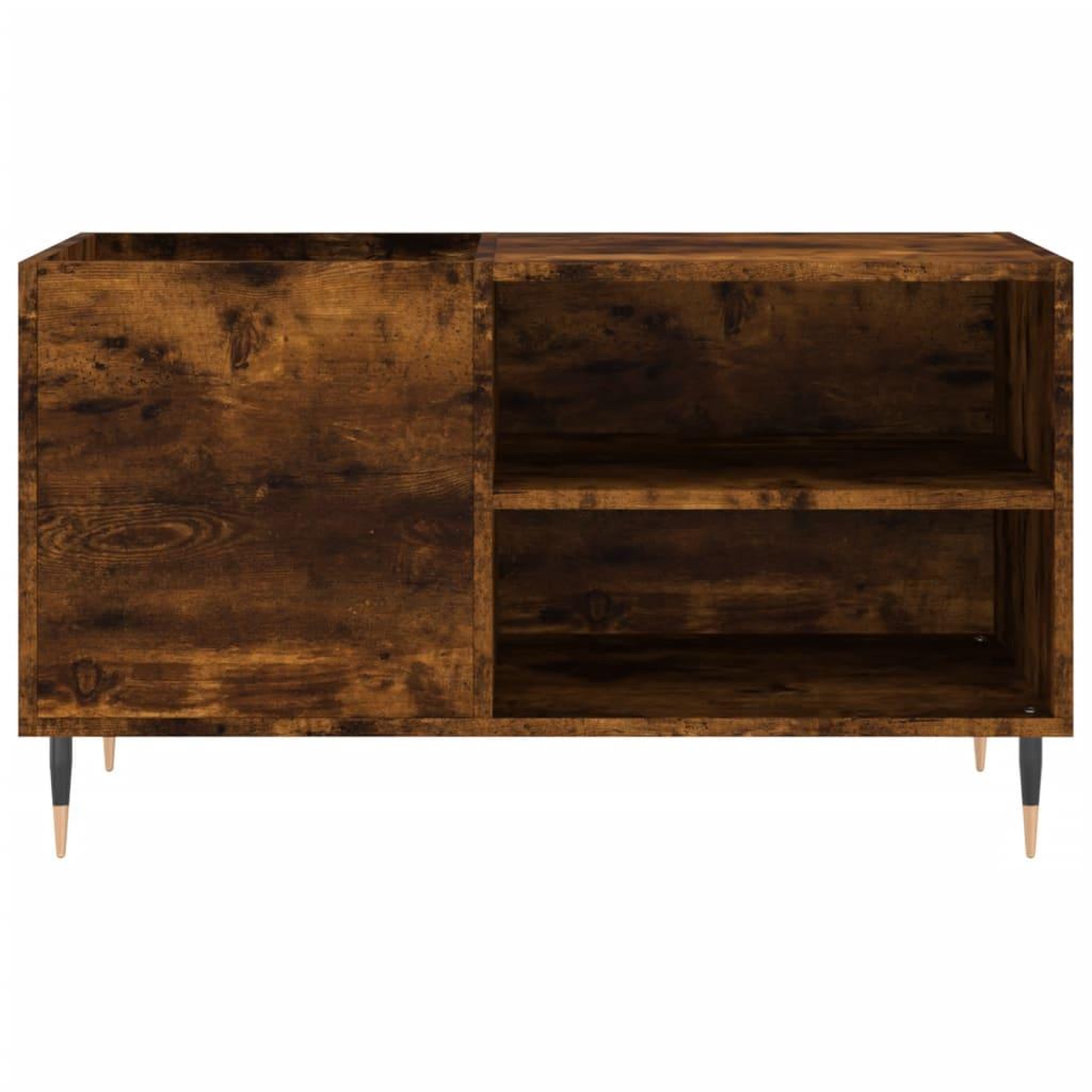 Voir la diapositive 4 : VIDAXL Armoire a disques chene fume 85x38x48 cm bois d'ingenierie
