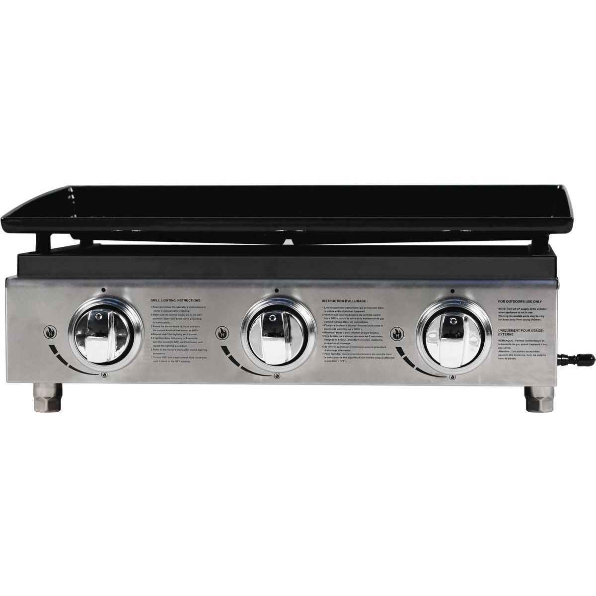 Habitat et Jardin Plancha  Presto 3  - 3 Brûleurs - 7.5kW - Gris