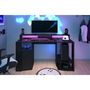Voir la diapositive 3 : Bureau droit gamer avec leds L152cm XENON