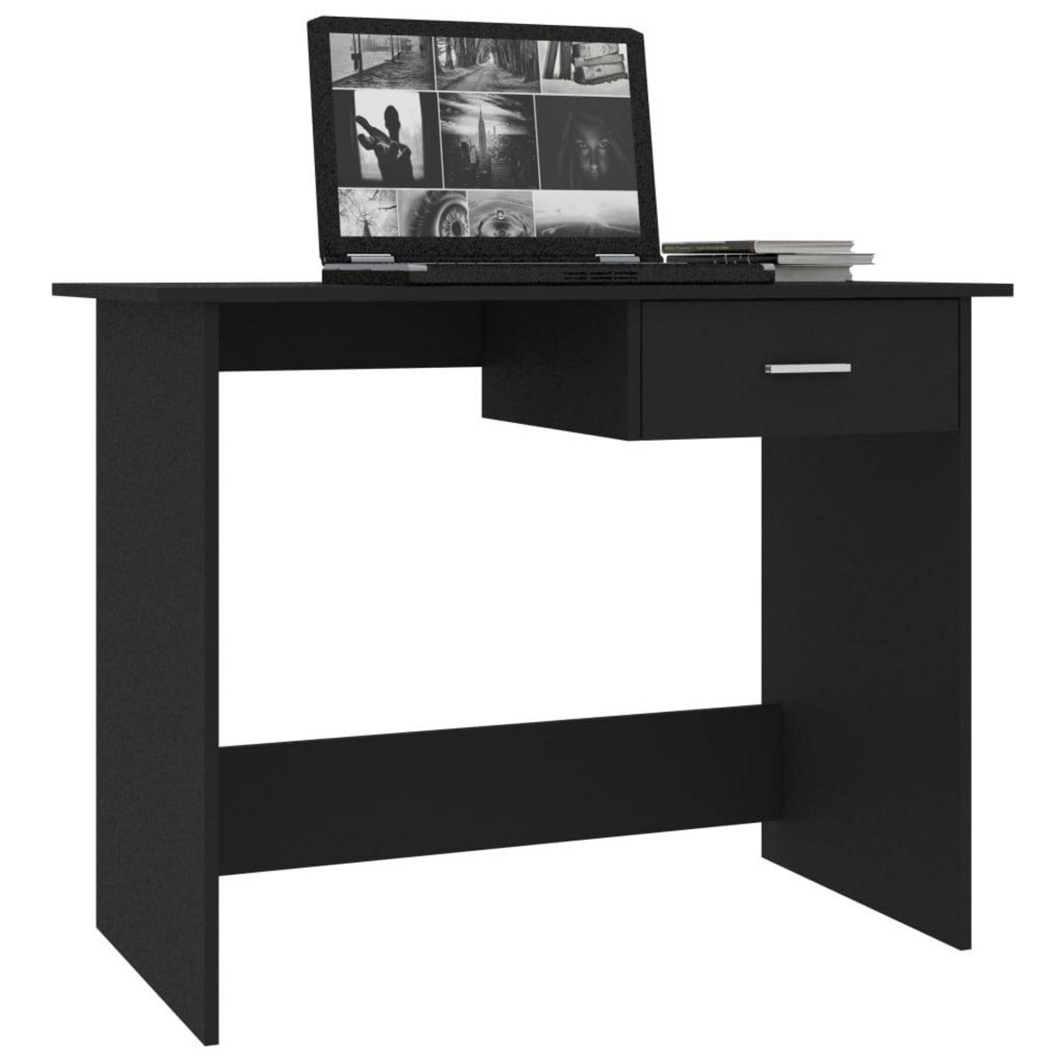 VIDAXL Bureau Noir 100x50x76 cm Bois d'ingenierie