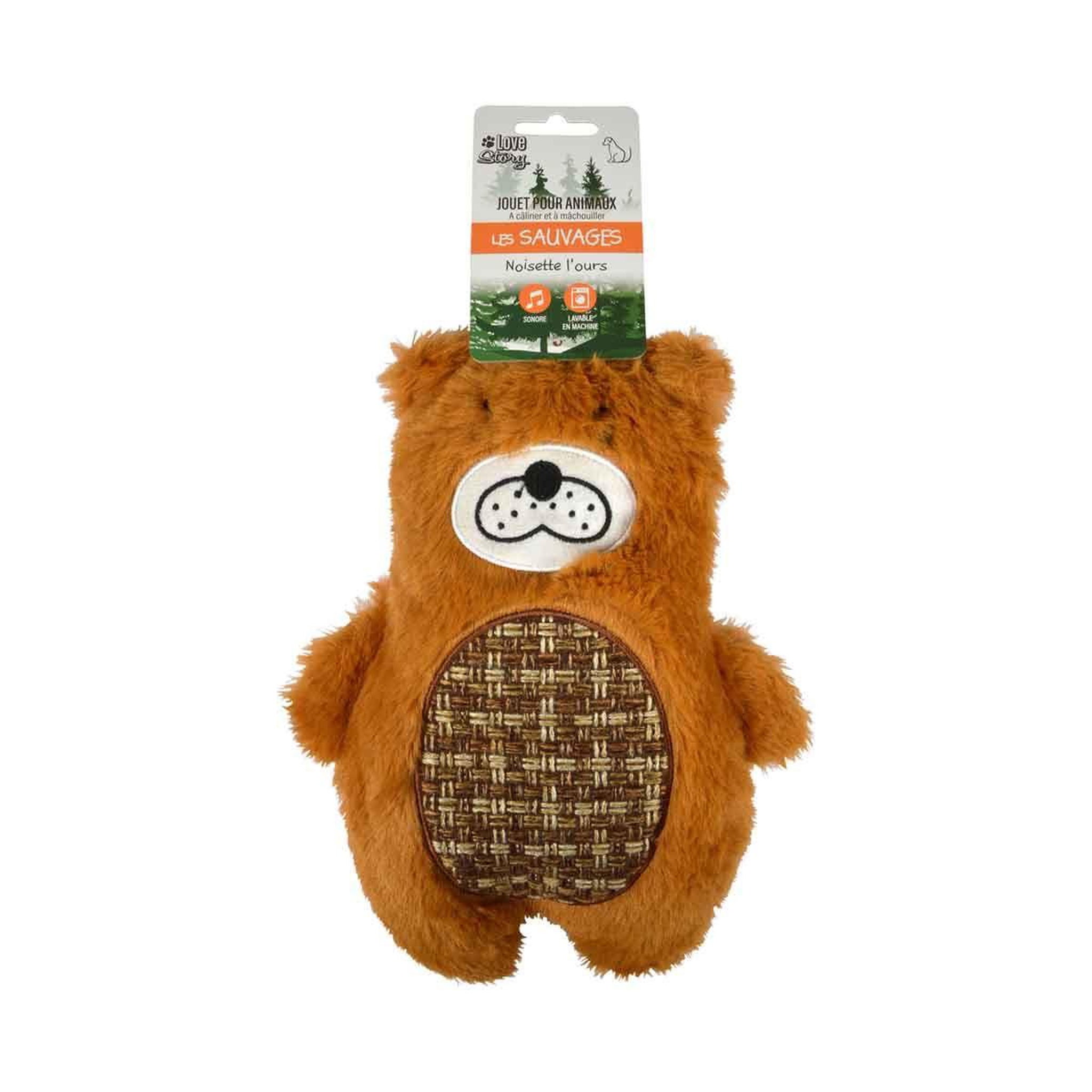Voir la diapositive 4 : LOVE STORY Jouet pour chien sonore  noisette l'ours  28cm brun