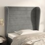 Voir la diapositive 1 : VIDAXL Tete de lit avec oreilles Gris clair 93x23x118/128 cm Velours