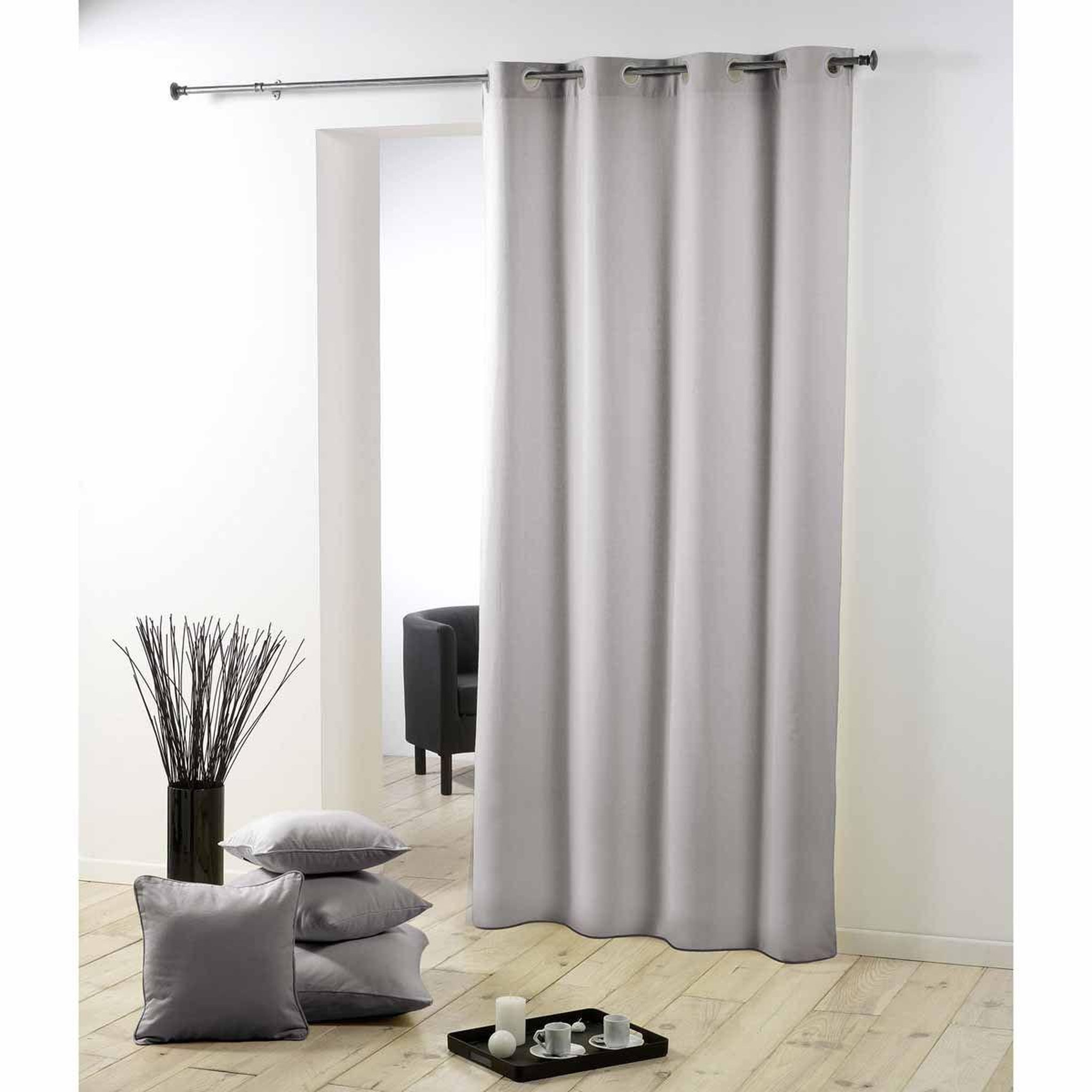 Douceur d'Intérieur Rideau à Œillets  Essentiel  140x260cm Gris
