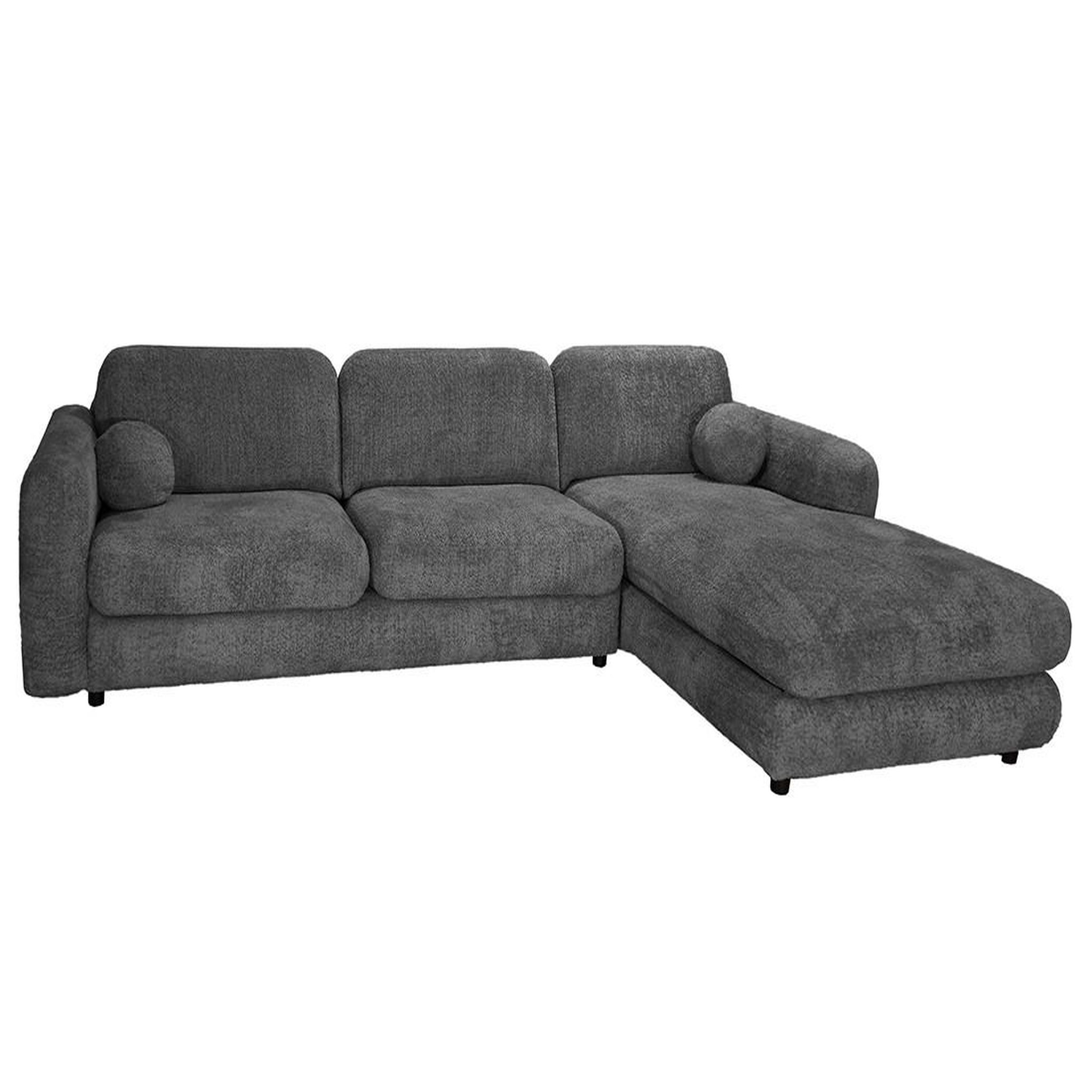 Voir la diapositive 6 : BEST MOBILIER Rachel - canapé d'angle droit 4 places en tissu bouclette