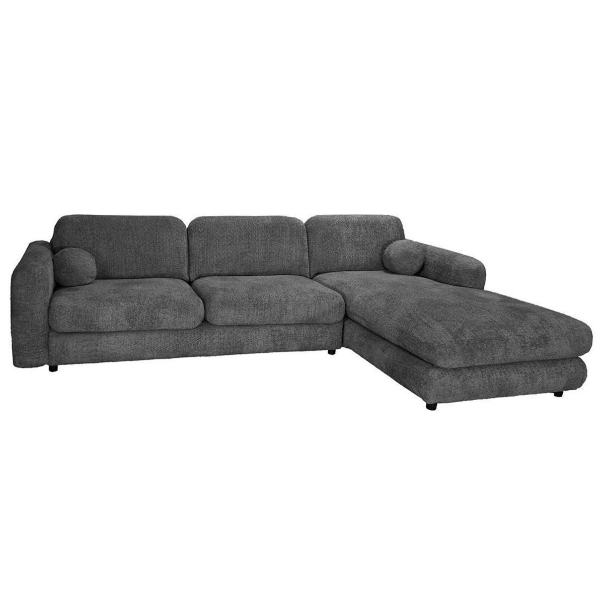 LISA DESIGN Rachel - canapé d'angle droit 4 places en tissu bouclette