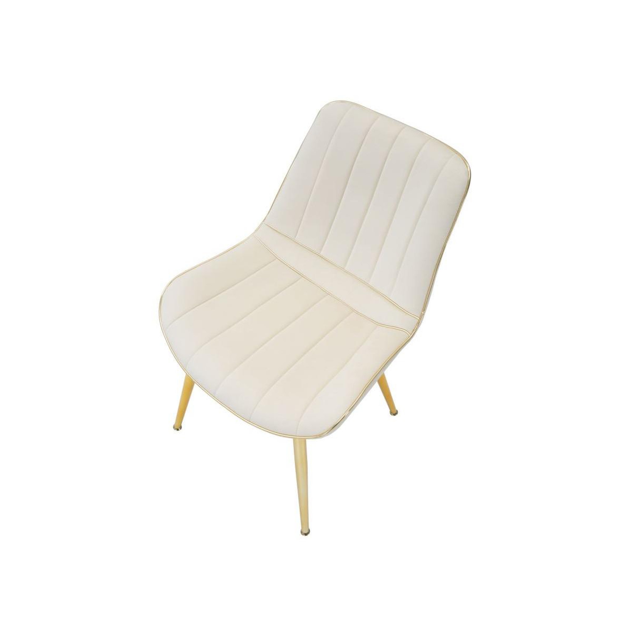 Voir la diapositive 6 : Paris Prix Lot de 2 chaises en tissu  paris  79cm crème & or