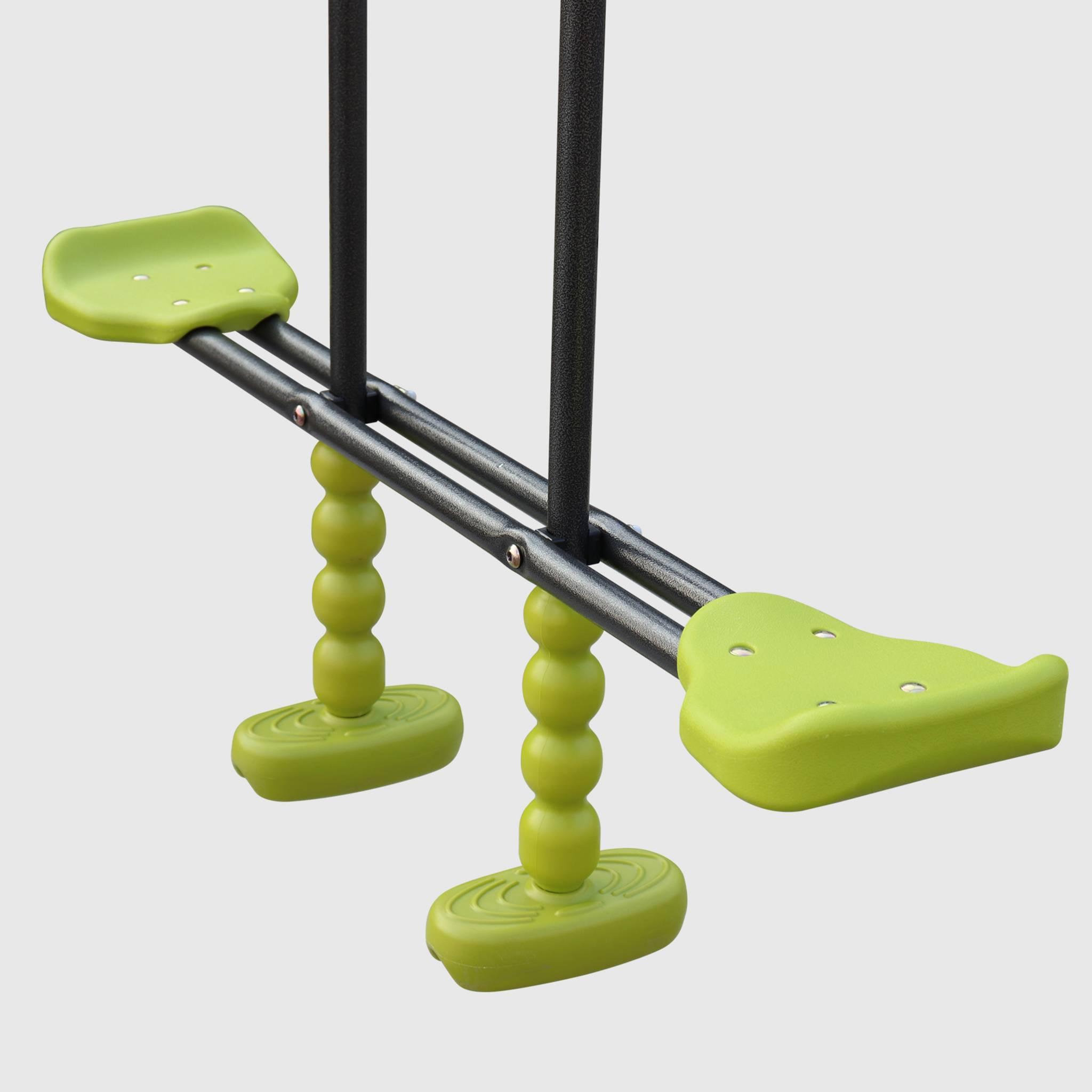 Voir la diapositive 4 : SWEEEK Aire de jeux MARIN en bois avec toboggan. 1 face à face. 2 balançoires. pin autoclave