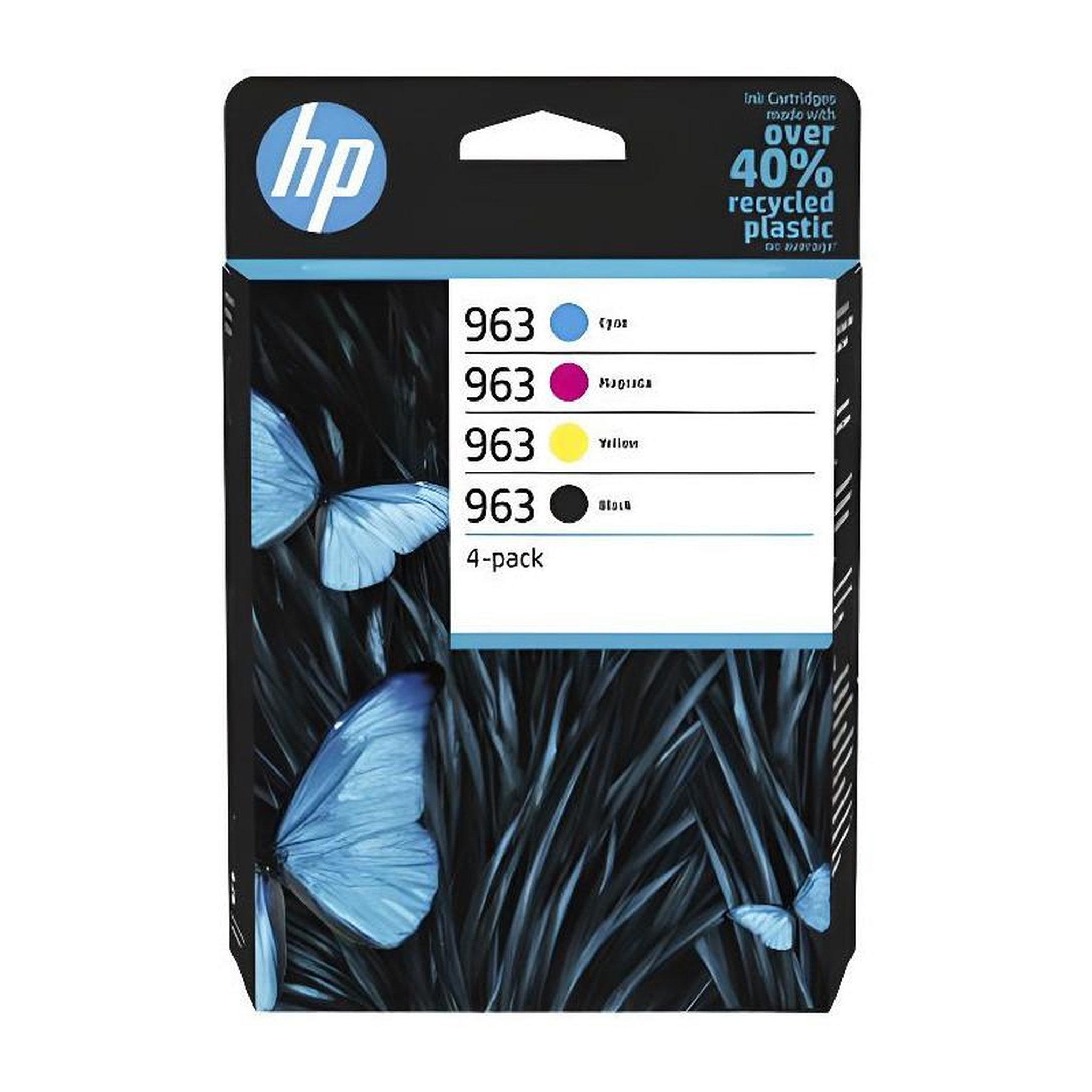 HP HP 963 Pack de 4 cartouches dencre noire, cyan, jaune et magenta authentiques 6ZC70AE pour HP OfficeJet Pro 9010 / 9020 series