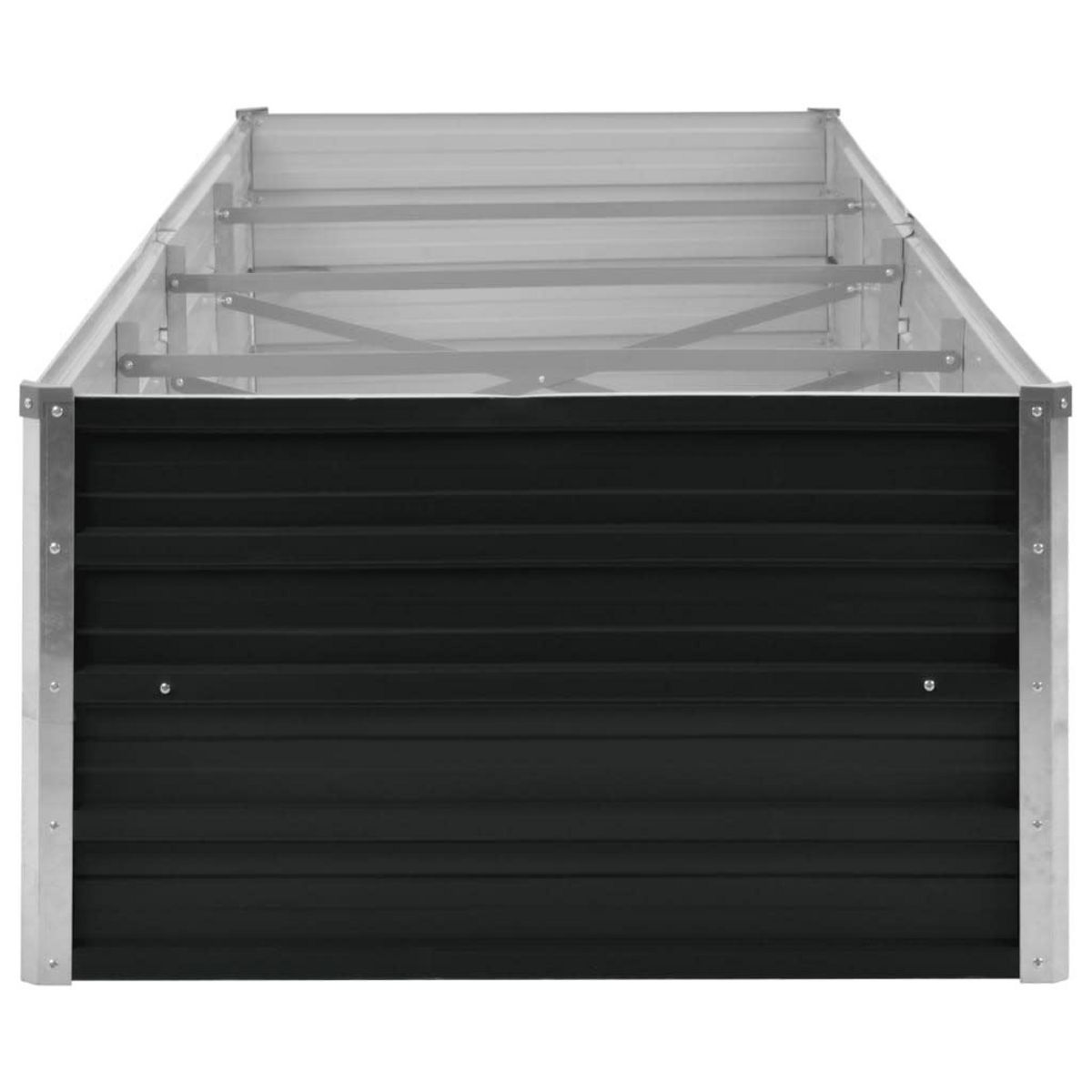 VIDAXL Lit sureleve de jardin Anthracite 320x80x45 cm Acier galvanise