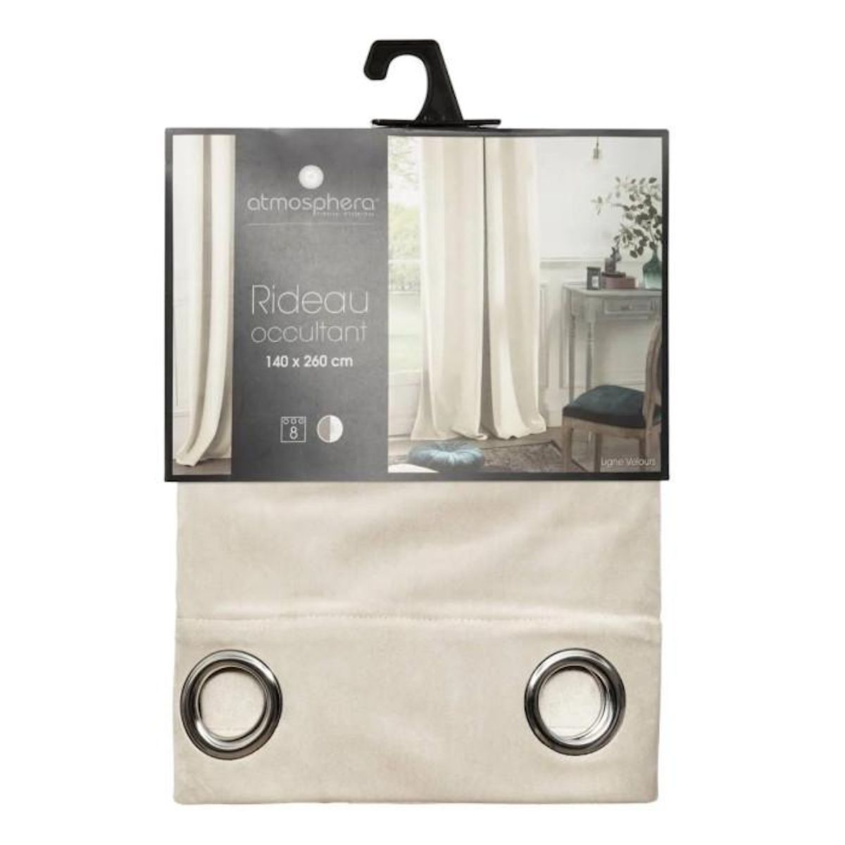 ATMOSPHERA Rideau occultant effet velours à œillet