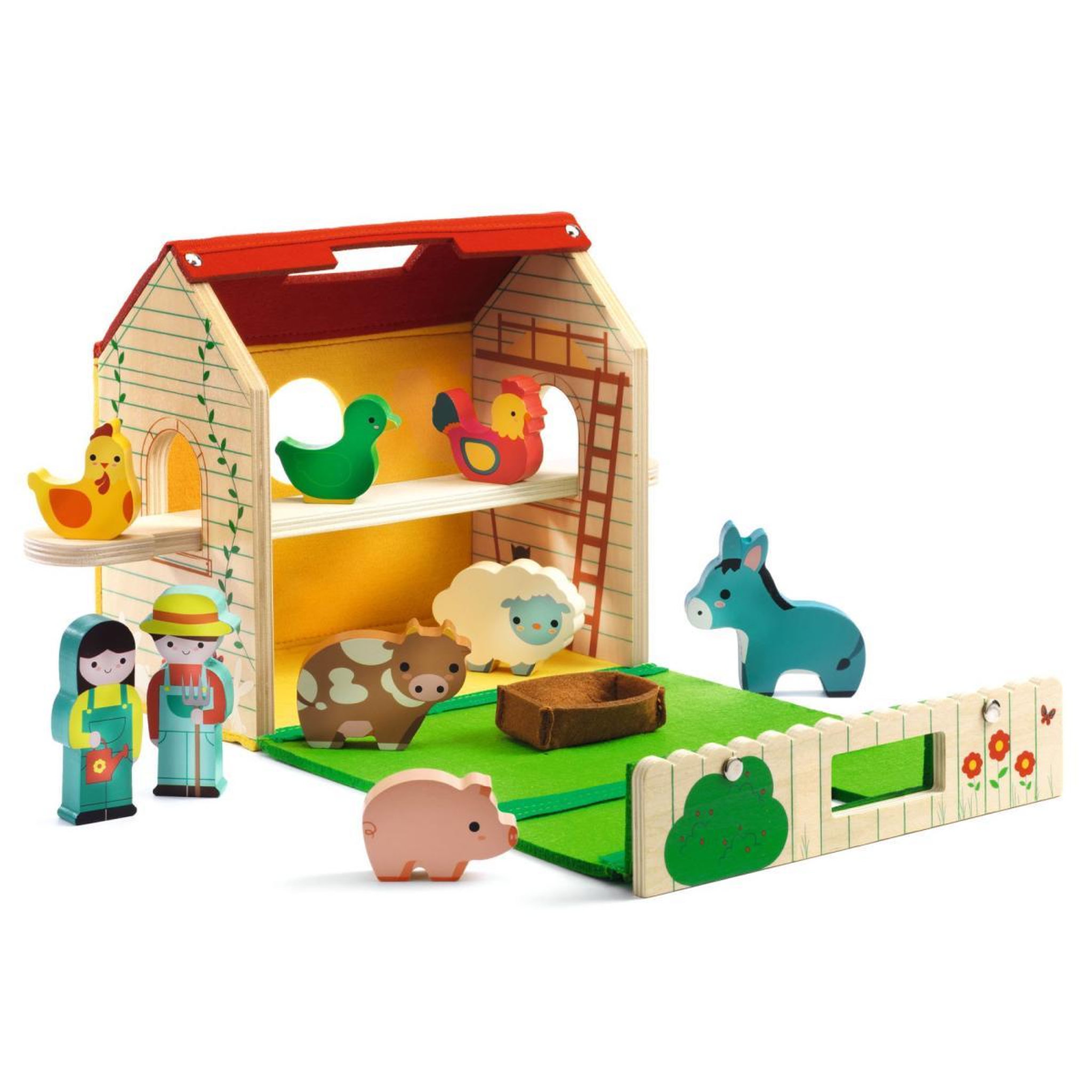 Voir la diapositive 2 : Djeco Softi-Farm - Petite ferme en bois