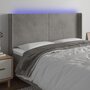 Voir la diapositive 1 : VIDAXL Tete de lit a LED Gris clair 163x16x118/128 cm Velours