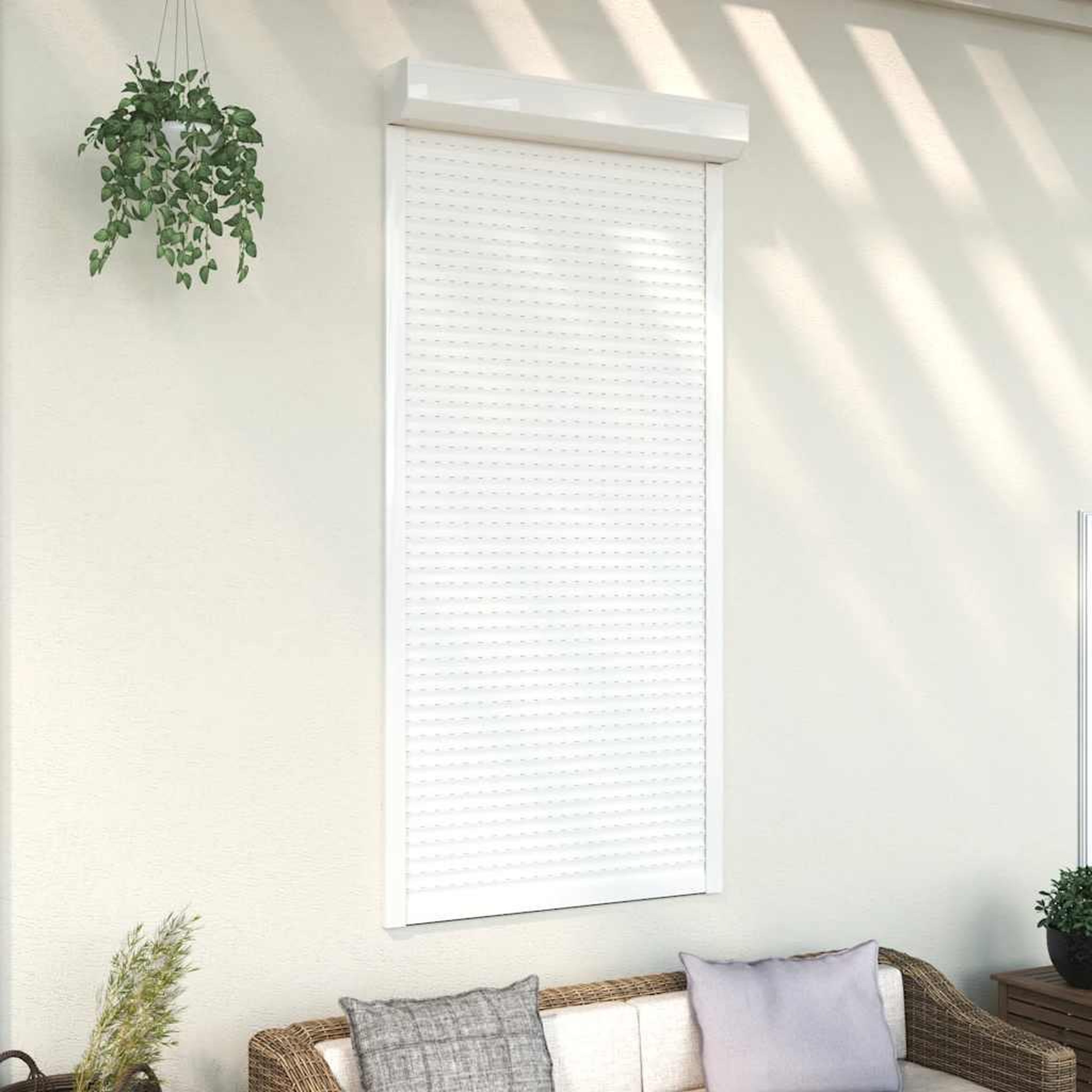 Voir la diapositive 1 : VIDAXL Volet roulant aluminium 100x210 cm blanc