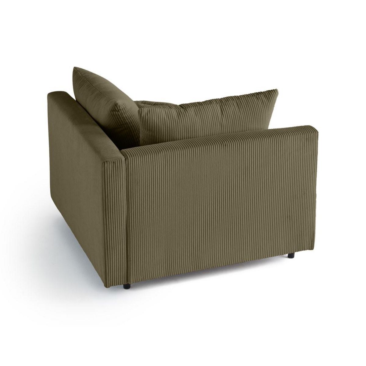 LISA DESIGN Edinburg - module d'assise d'angle droit - en velours côtelé