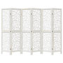 Voir la diapositive 4 : VIDAXL Cloison de separation 6 panneaux blanc bois de paulownia massif