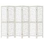 Voir la diapositive 4 : VIDAXL Cloison de separation 6 panneaux blanc bois de paulownia massif