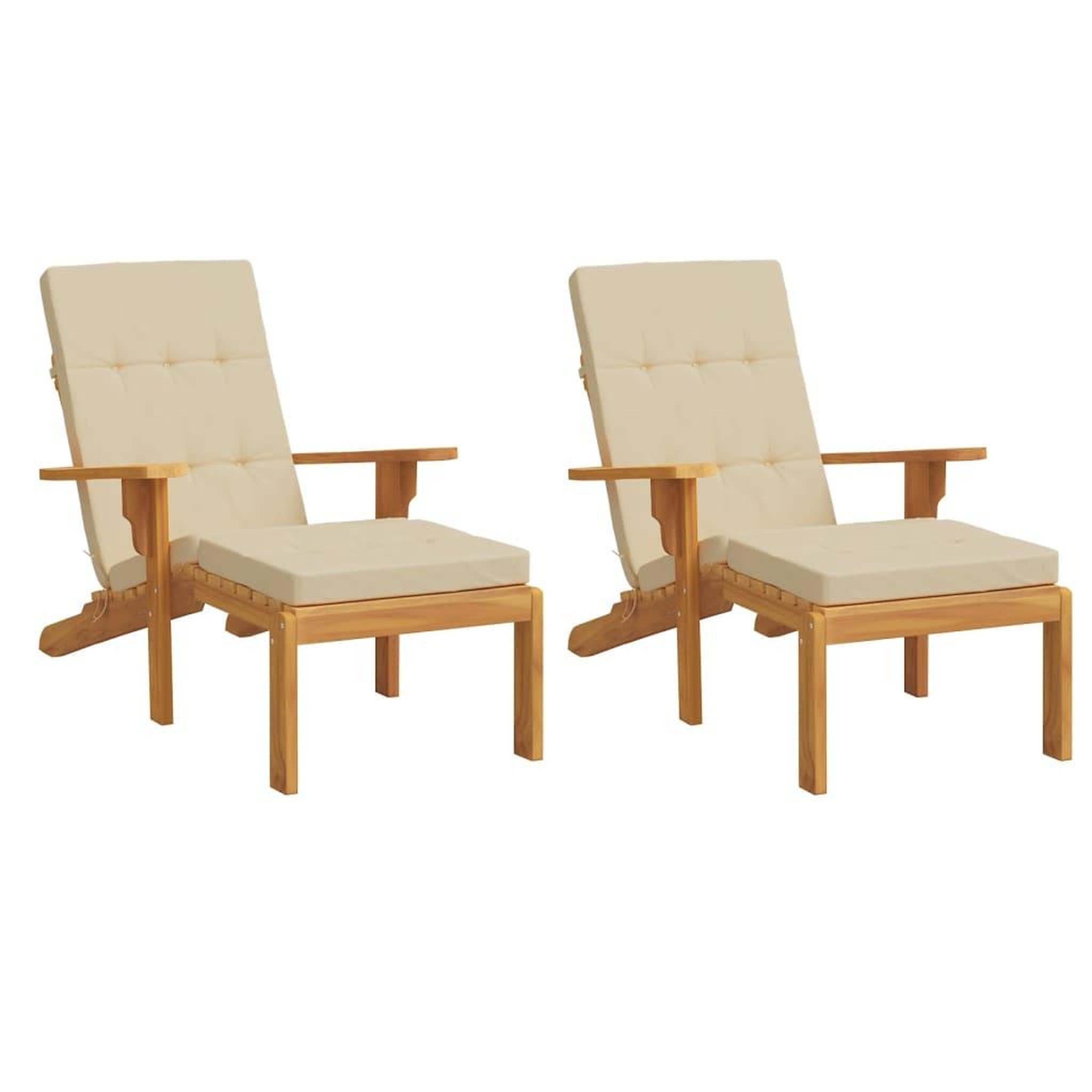 Voir la diapositive 3 : VIDAXL Coussins de chaise longue lot de 2 beige tissu oxford