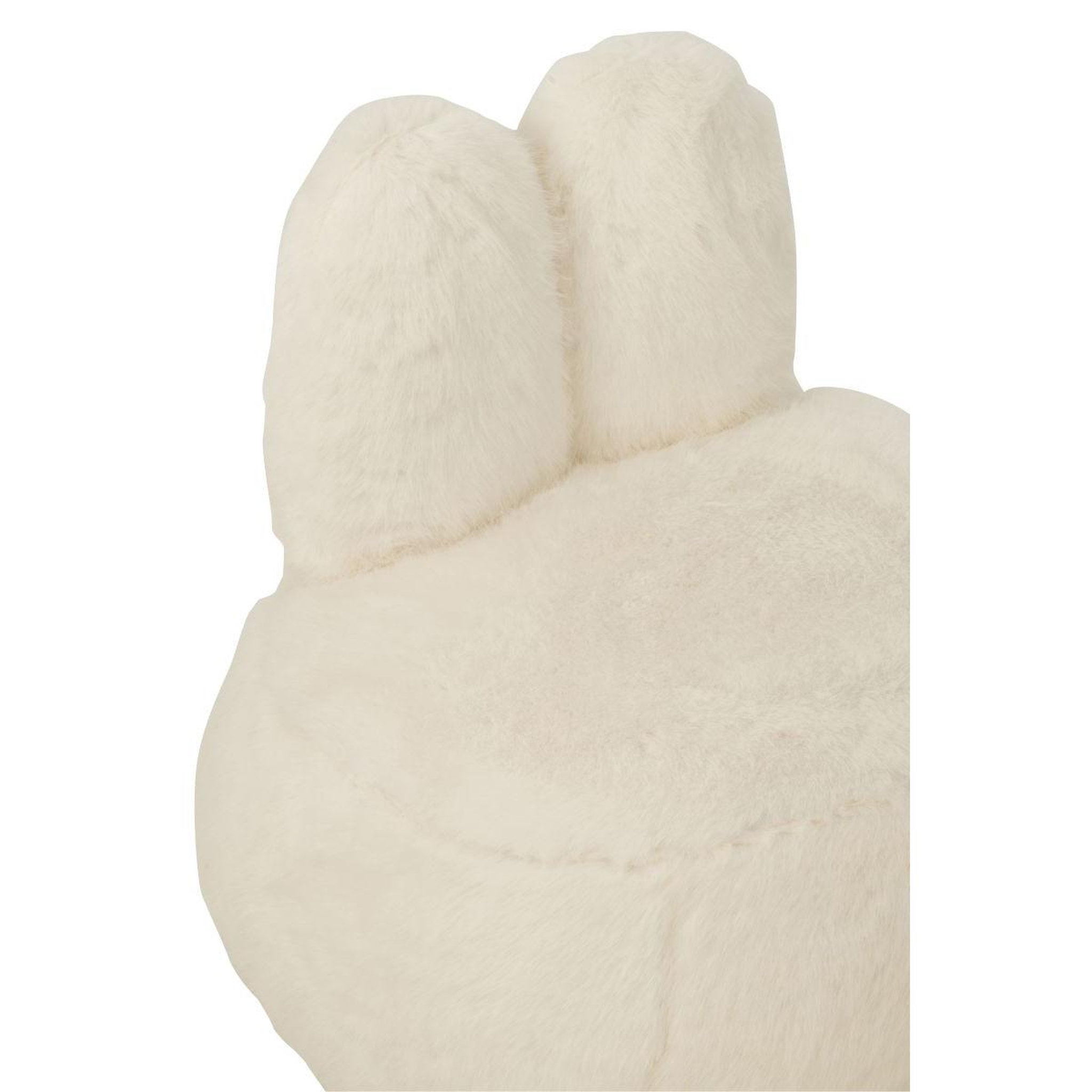Voir la diapositive 5 : J-LINE Pouf imitation fourrure  bun  58cm blanc