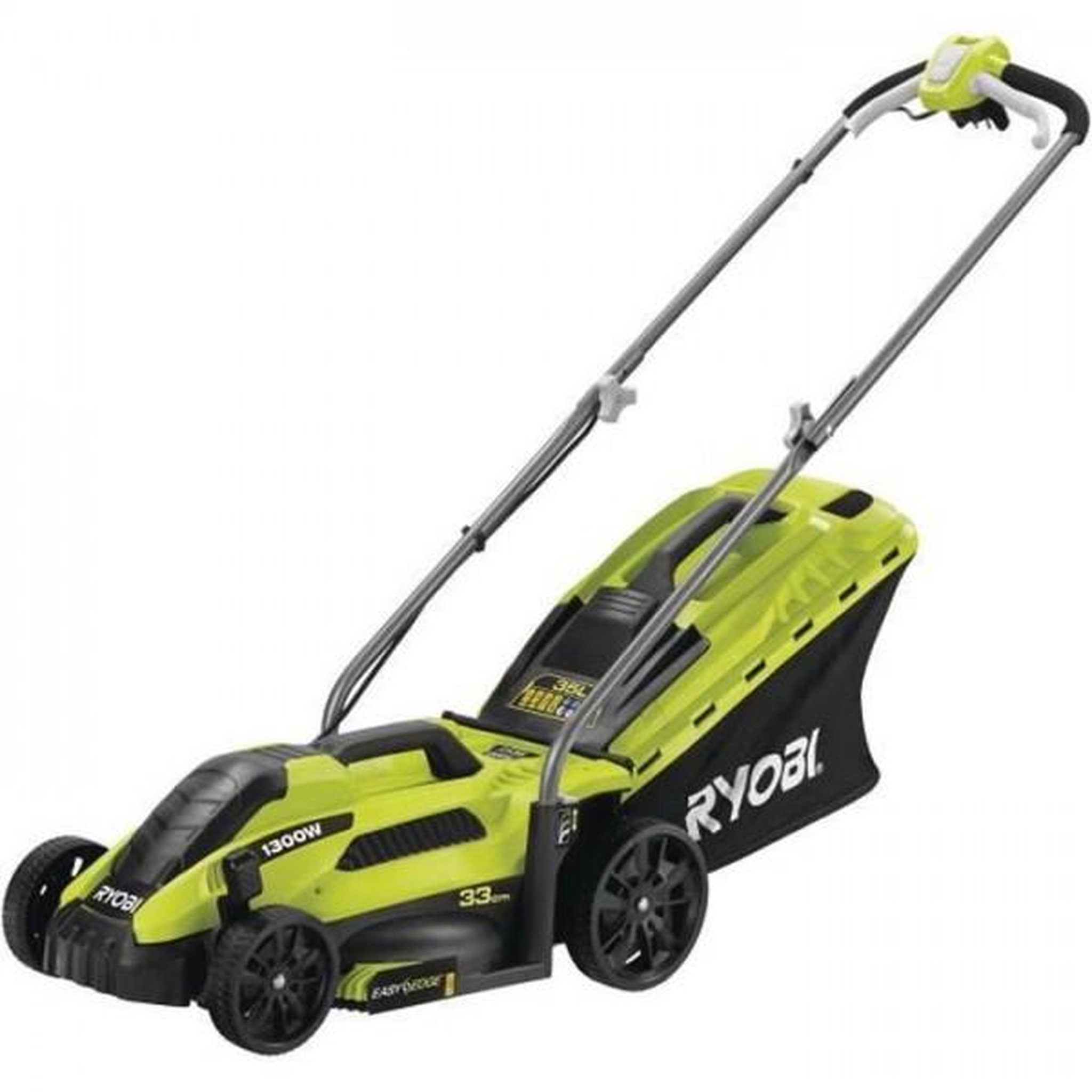 Voir la diapositive 1 : Ryobi Tondeuse a Gazon RYOBI -   1300 W - Ø coupe 33 cm - ramassage et mulching - RLM13E33S