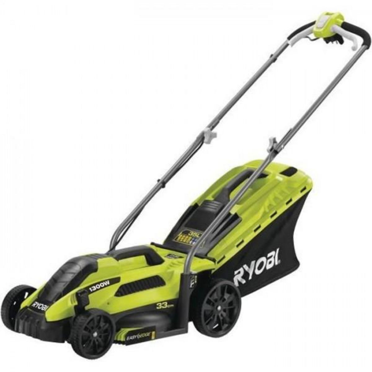 Ryobi Tondeuse a Gazon RYOBI -   1300 W - Ø coupe 33 cm - ramassage et mulching - RLM13E33S