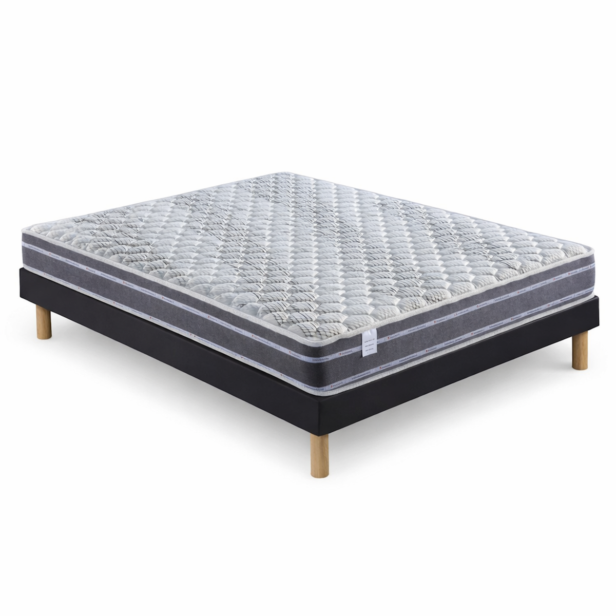 PROVENCE LITERIE Ensemble Sommier Tapissier et Matelas Ferme Très Respirant